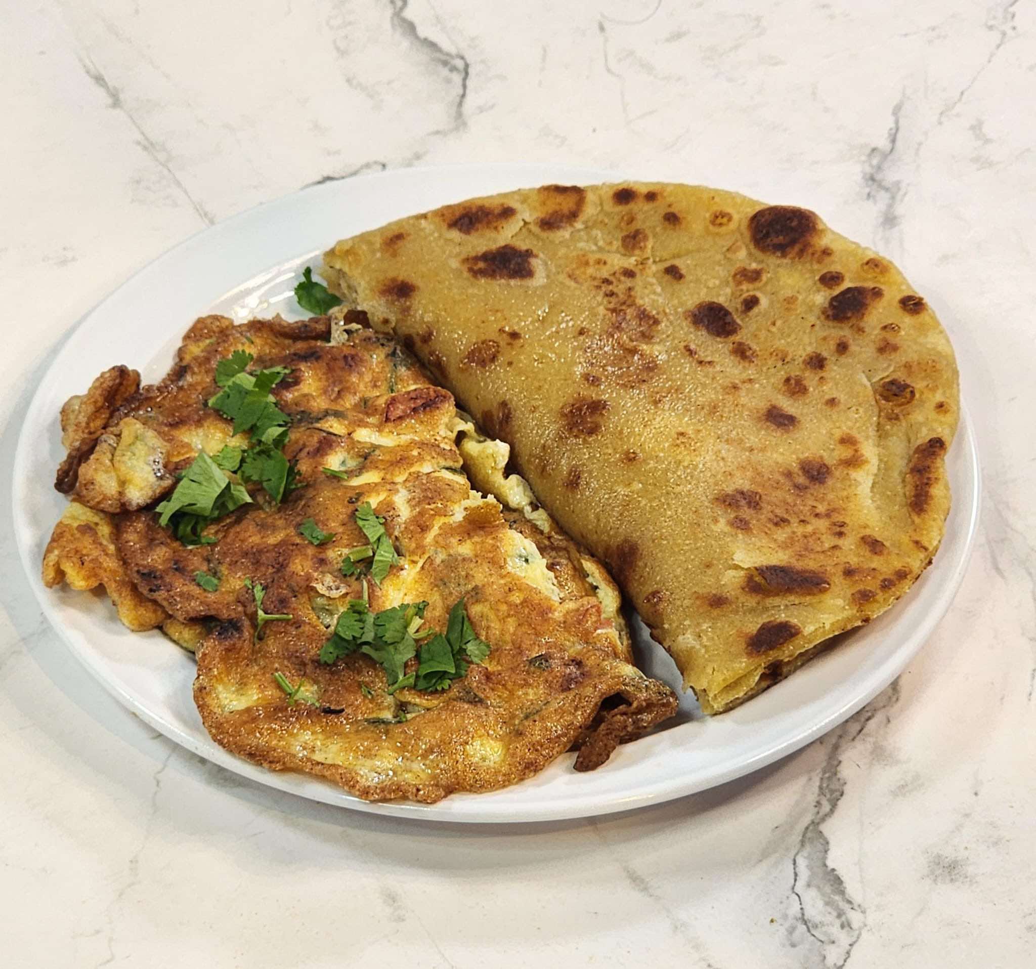 2 Egg Omelette w/ Paratha